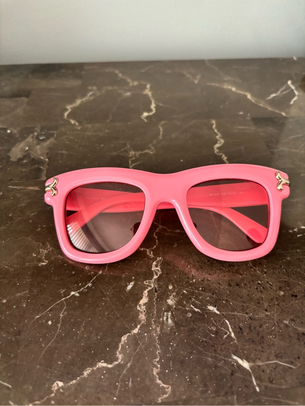 Emilio Pucci Bubblegum Pink Sunglasses with Gold Accents